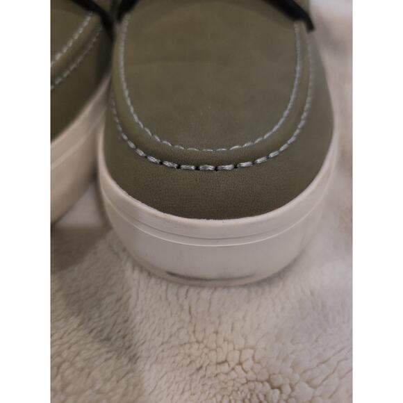 Nautica Mens Slip On Boat Shoe Loafer Olive Green Sz 10 Cape Cod Preppy Style - Picture 3 of 7